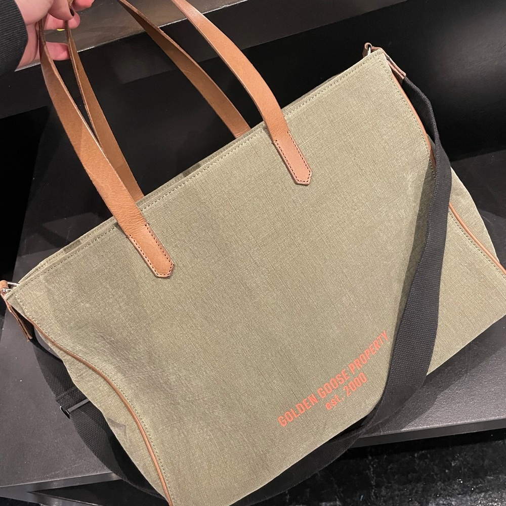 Brand new olive golden goose tote